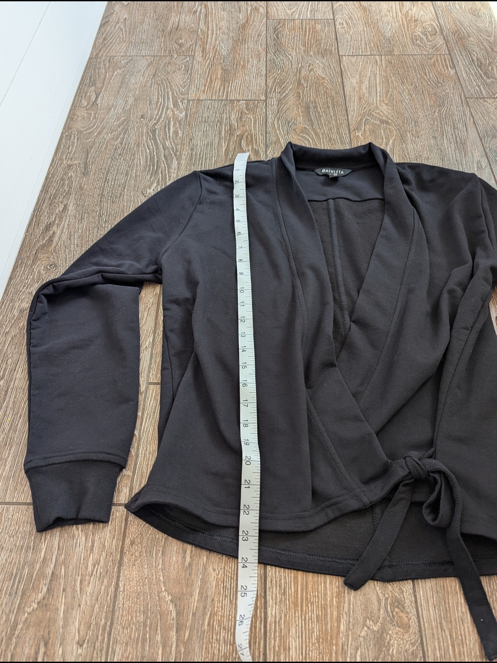 Athleta Retroterry Wrap Sweatshirt Black XS New With Tags - Picture 9 of 11